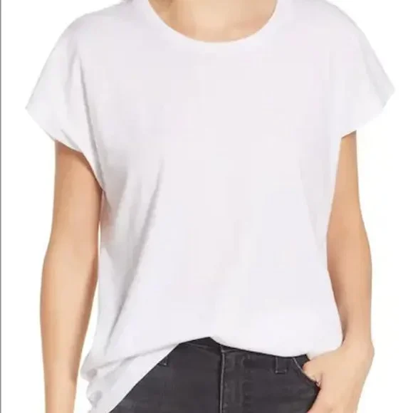 Treasure and Bond Scoop Neck White T-Shirt - Picture 1 of 5